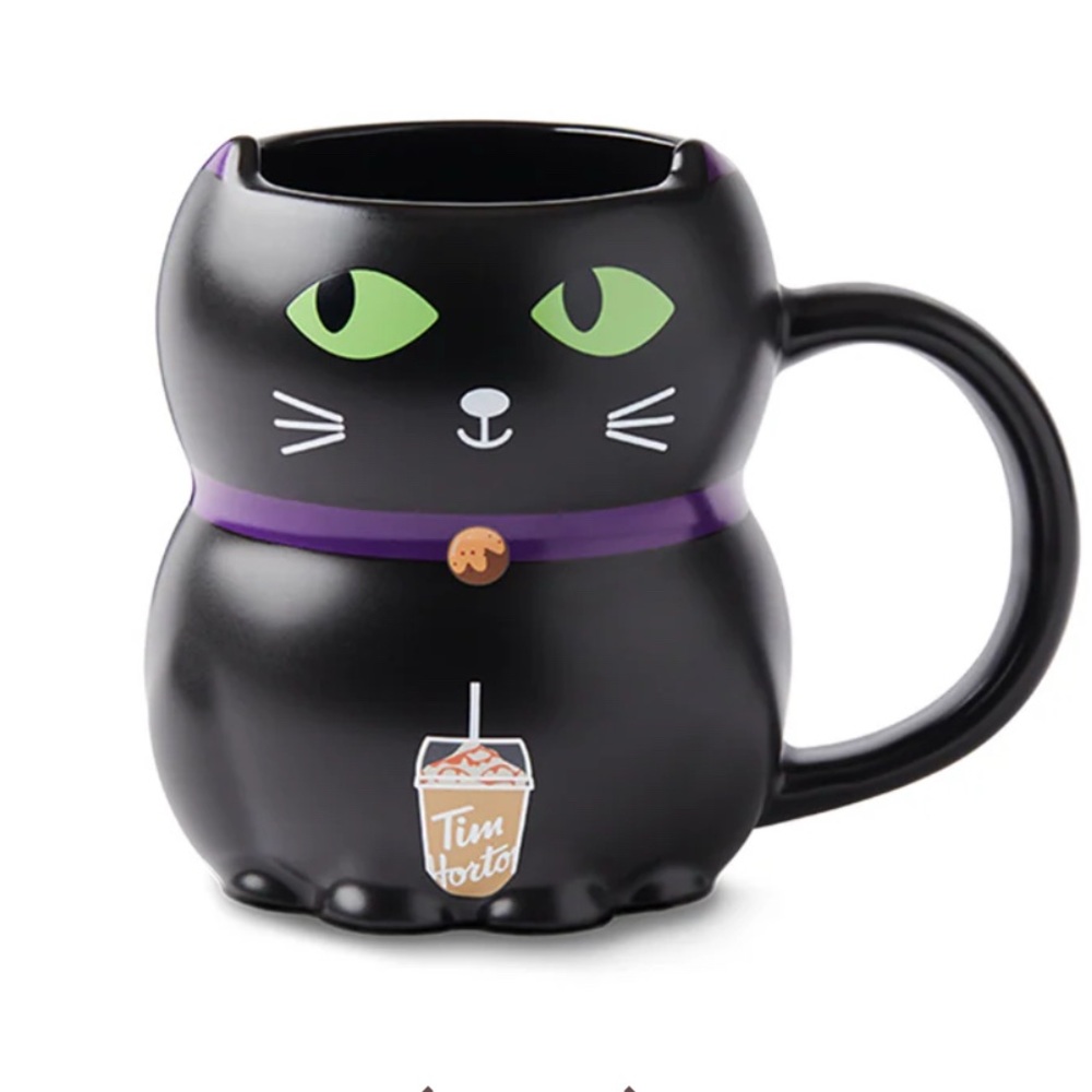 Tim Hortons colour changing Halloween Black Cat Mug